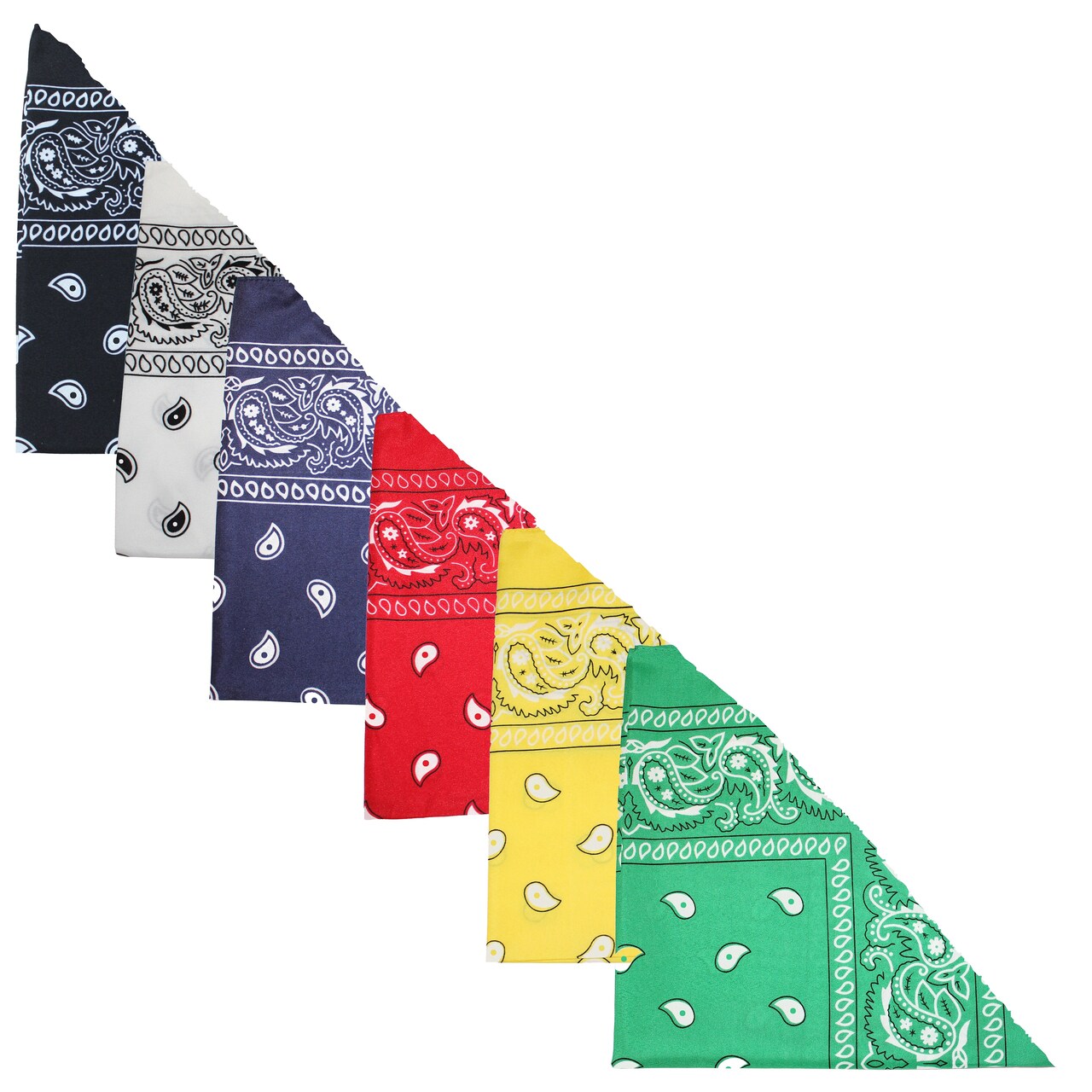 Balec 5-Pack Paisley Cotton Dog Scarf Triangle Bibs - XL & Washable